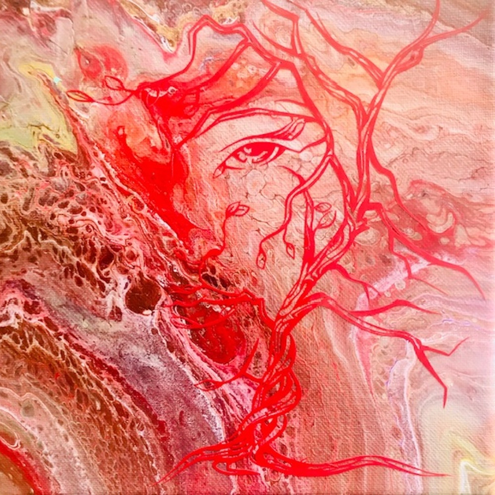 8"x8" Acrylic Canvas Abstract